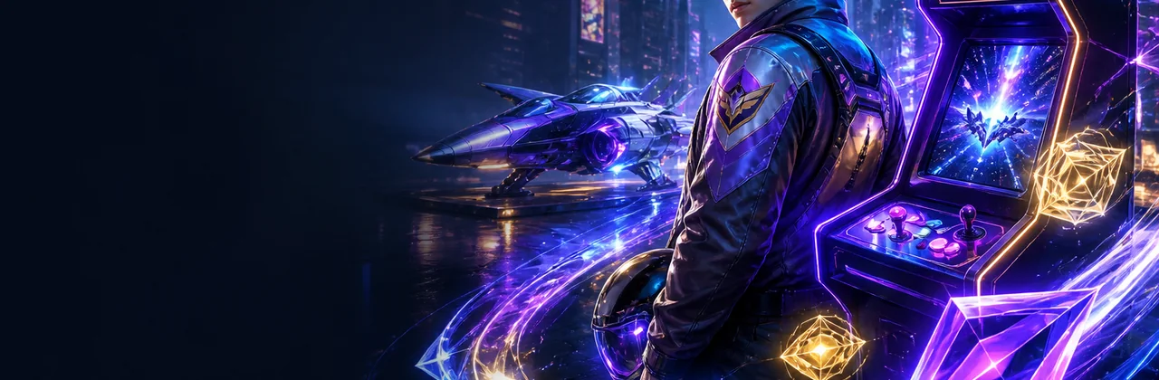 Banner game hot phong cách thành phố cyberpunk